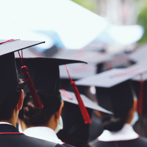 Education Image of graduates at graduation ceremony