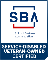Service-Disabled Veteran-Owned Certified Small Business Badge from US SBA
