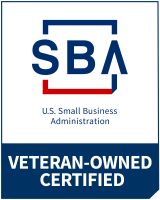 Veteran-Owned Certified Small Business Badge from US SBA